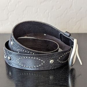 Fossil Genuine Leather black studded belt (Large)